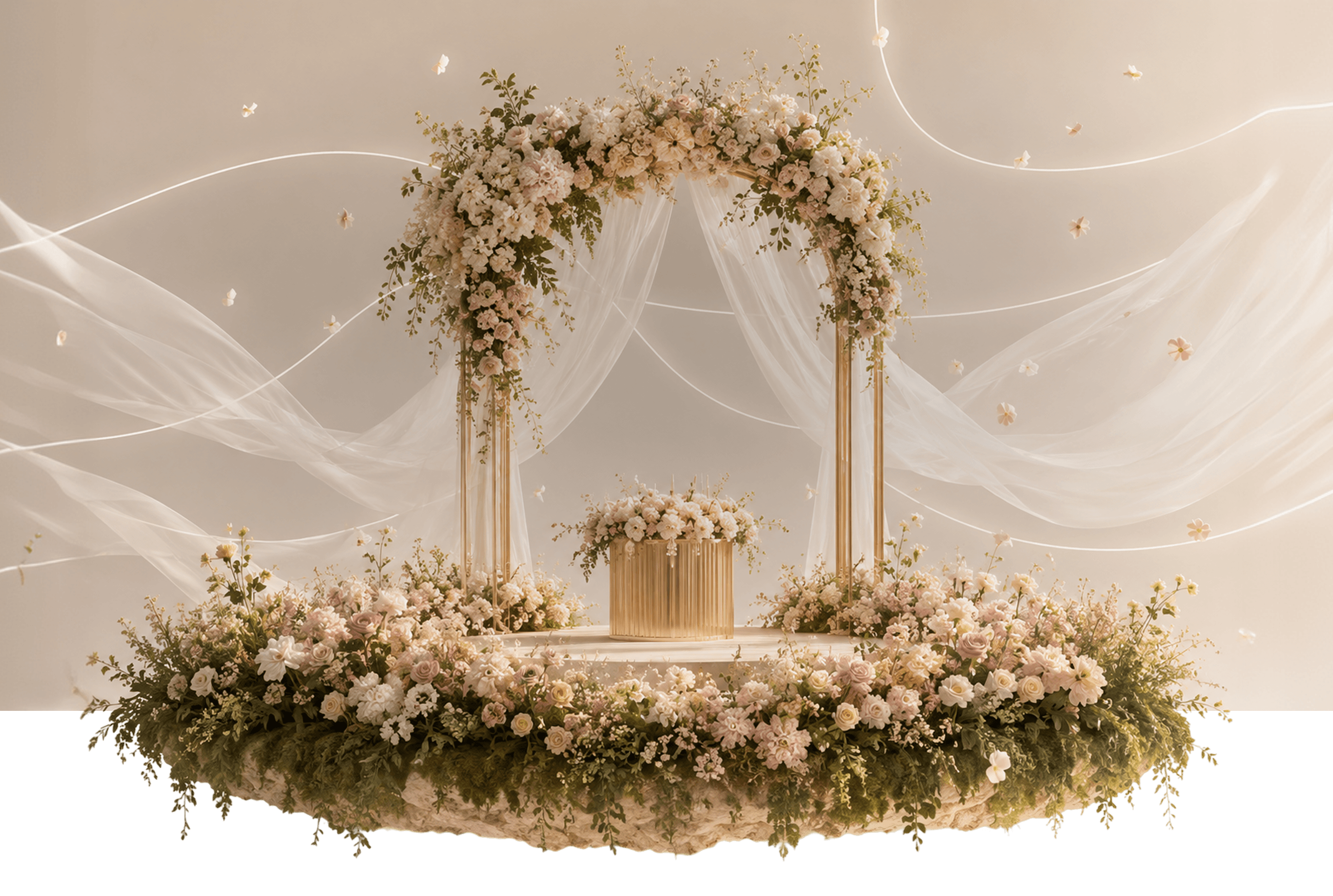 Arco floral de casamento decorado pela Orquídea Formosa em Bragança Paulista